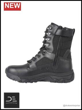 Women's Tactical Combat Boots 8" Zip Side, Lightweight EVA Midsole Military
